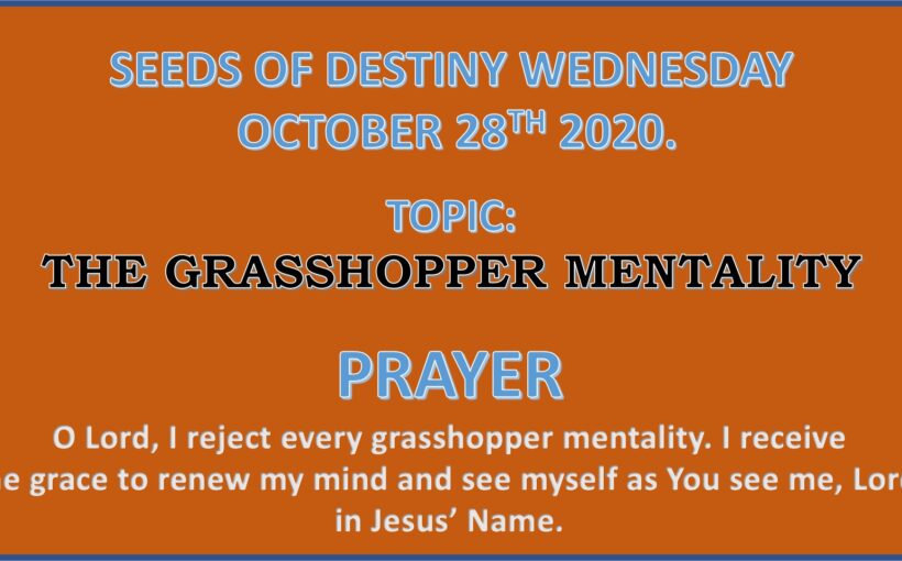 Seeds of Destiny Wednesday 28th October 2020 by Dr Paul Enenche