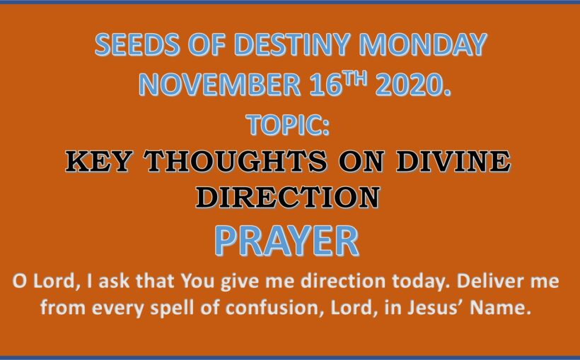 Seeds of Destiny Monday 16th November 2020 by Dr Paul Enenche