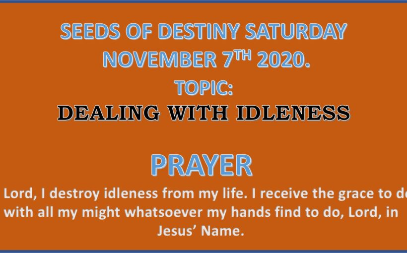 Seeds of Destiny Saturday 7th November 2020 by Dr Paul Enenche