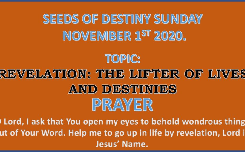 Seeds of Destiny Sunday 1st November 2020 by Dr Paul Enenche